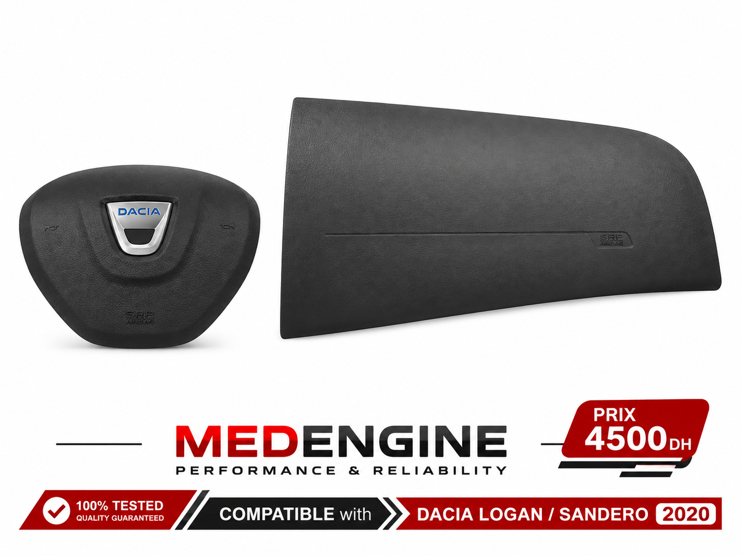 AIRBAG DE VOLANT ET TABLEAU DACIA-LOGAN/SANDERO 2020